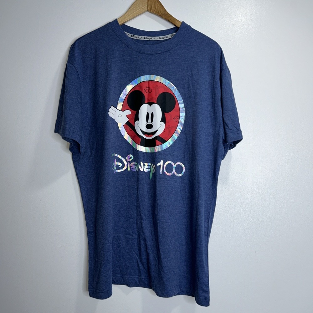 Disney 100 100th Anniversary Mickey Mouse Adult‎ XL Two-Sided Graphic T-Shirt